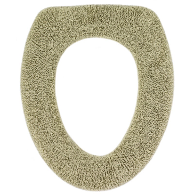 Warm-n-Comfy Soft Toilet Seat Cover - Plush & Thick Fabric Toilet Seat Warmer for Round & Elongated 14x18" Toilet Seats - Reusable, Washable, Easy-Install - Gift-Ready Packaging - Eucalyptus Green - Image 1